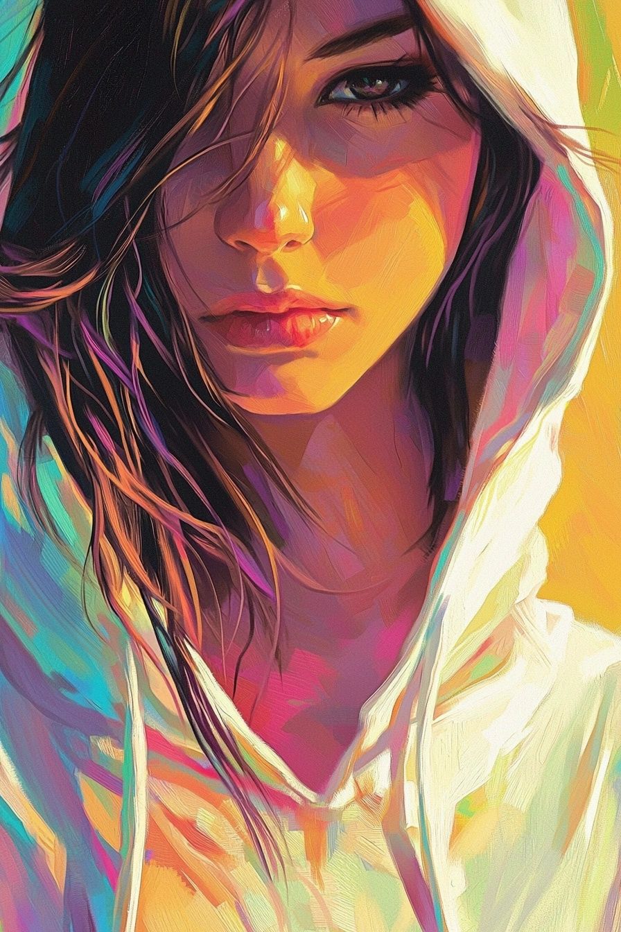 Model pose in hoodie