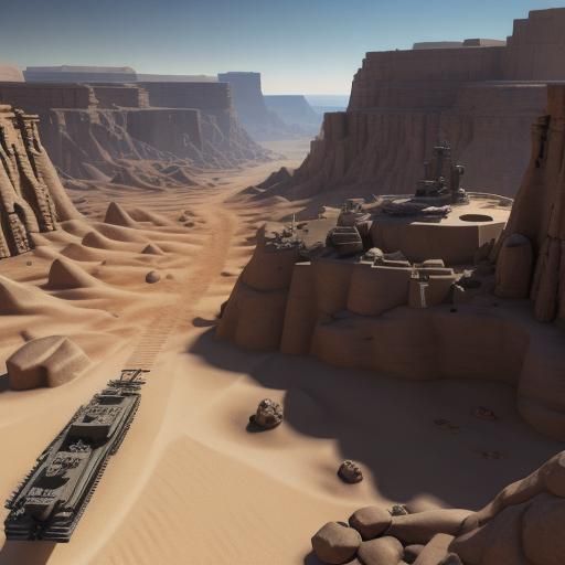 Desert Canyon, Desert battleships 3D Game Cinematic Feel, Ep...