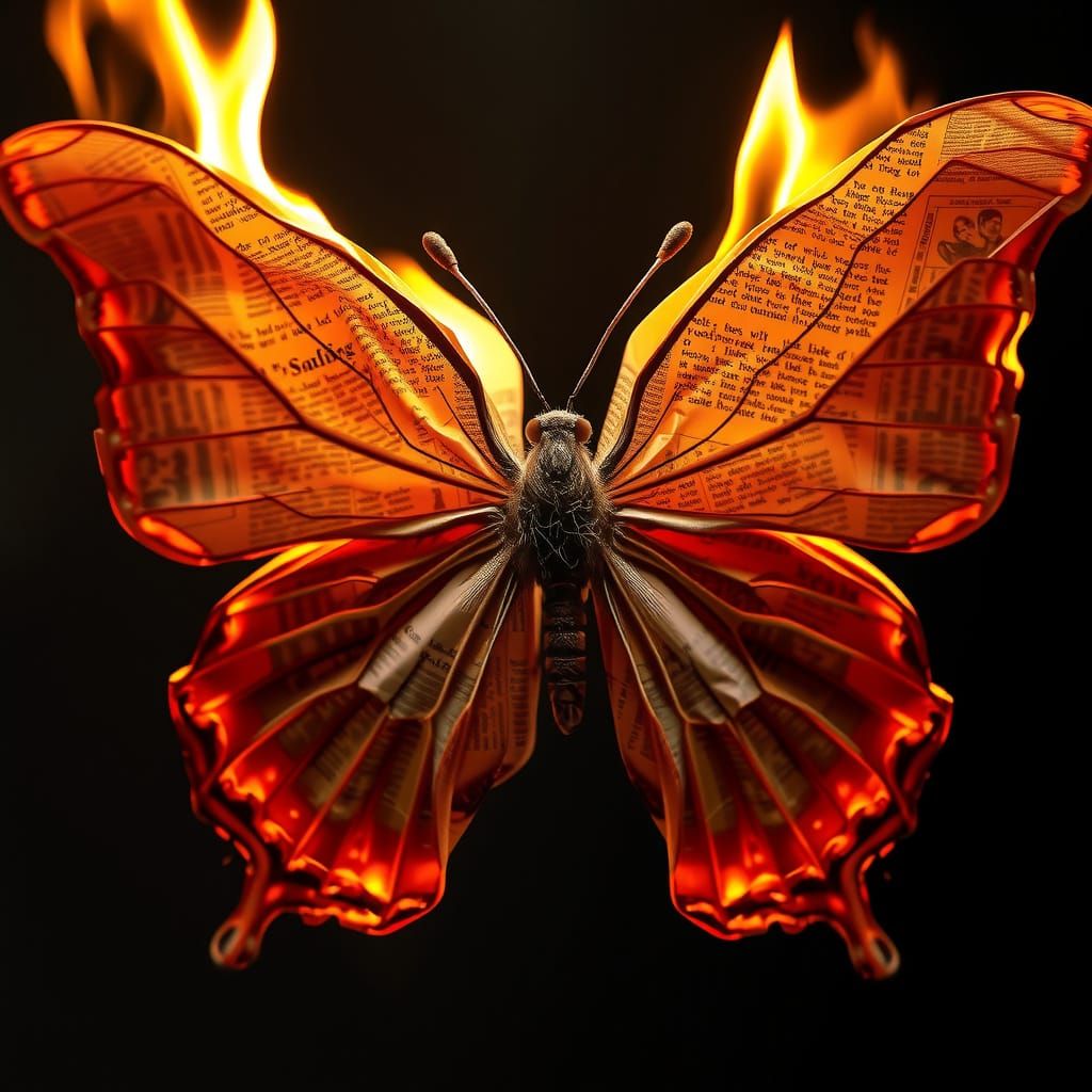 6 Likes - Newspaper Butterfly