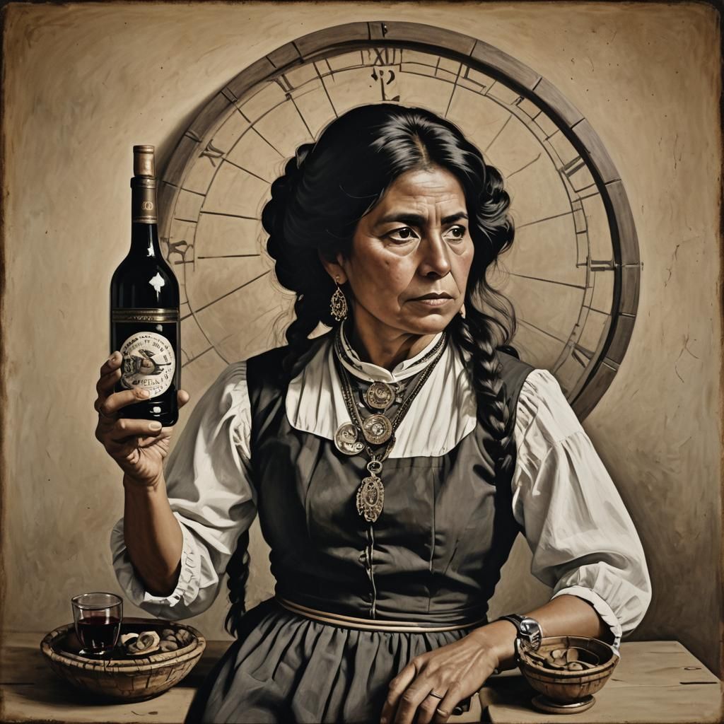 Hyperrealistic Portrait: Mexican Woman in Gothic Victorian S...