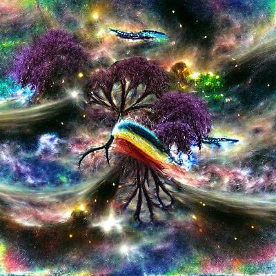 Rainbow Tree at Night