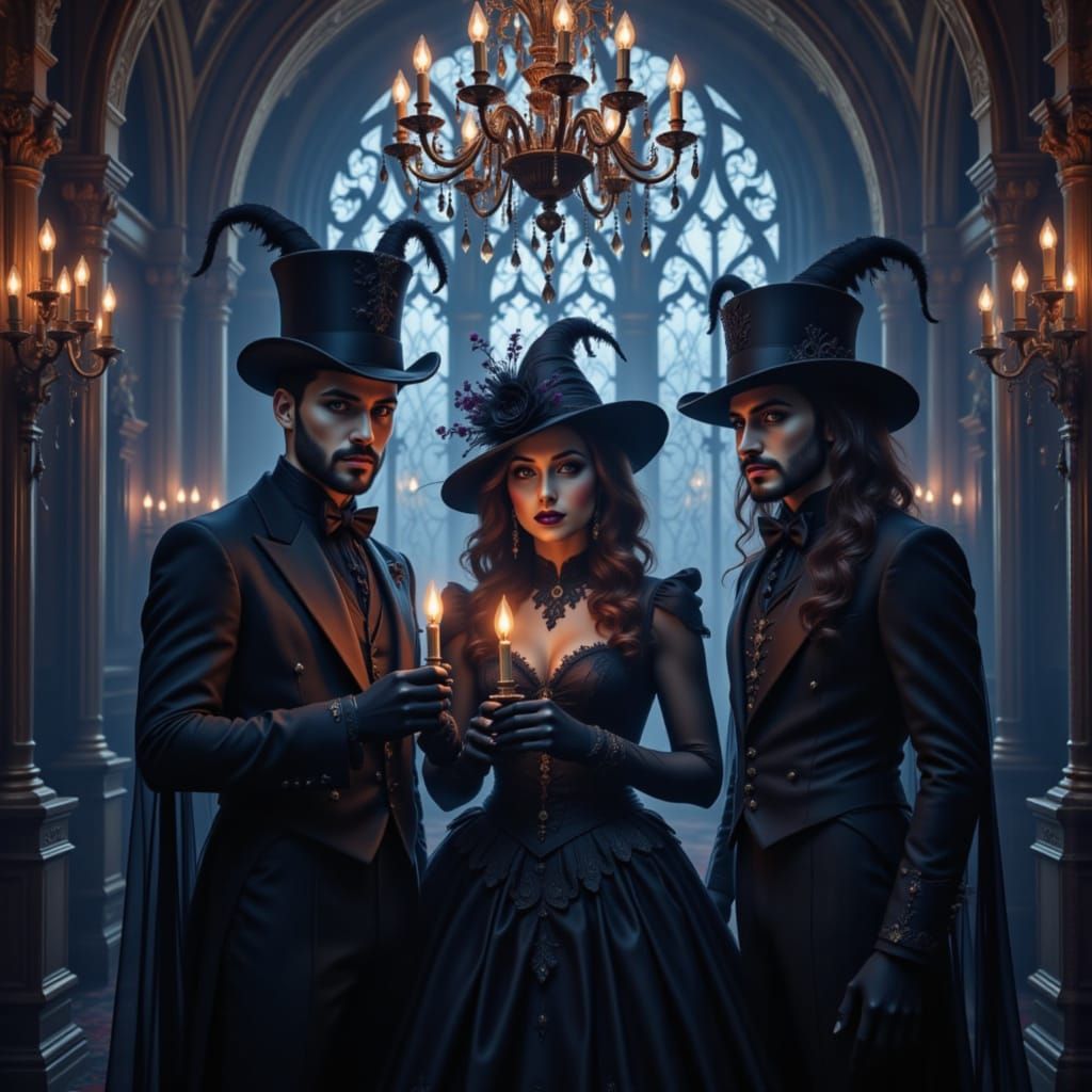 Gothic Halloween Masquerade Ball in Dark Fairytale Style