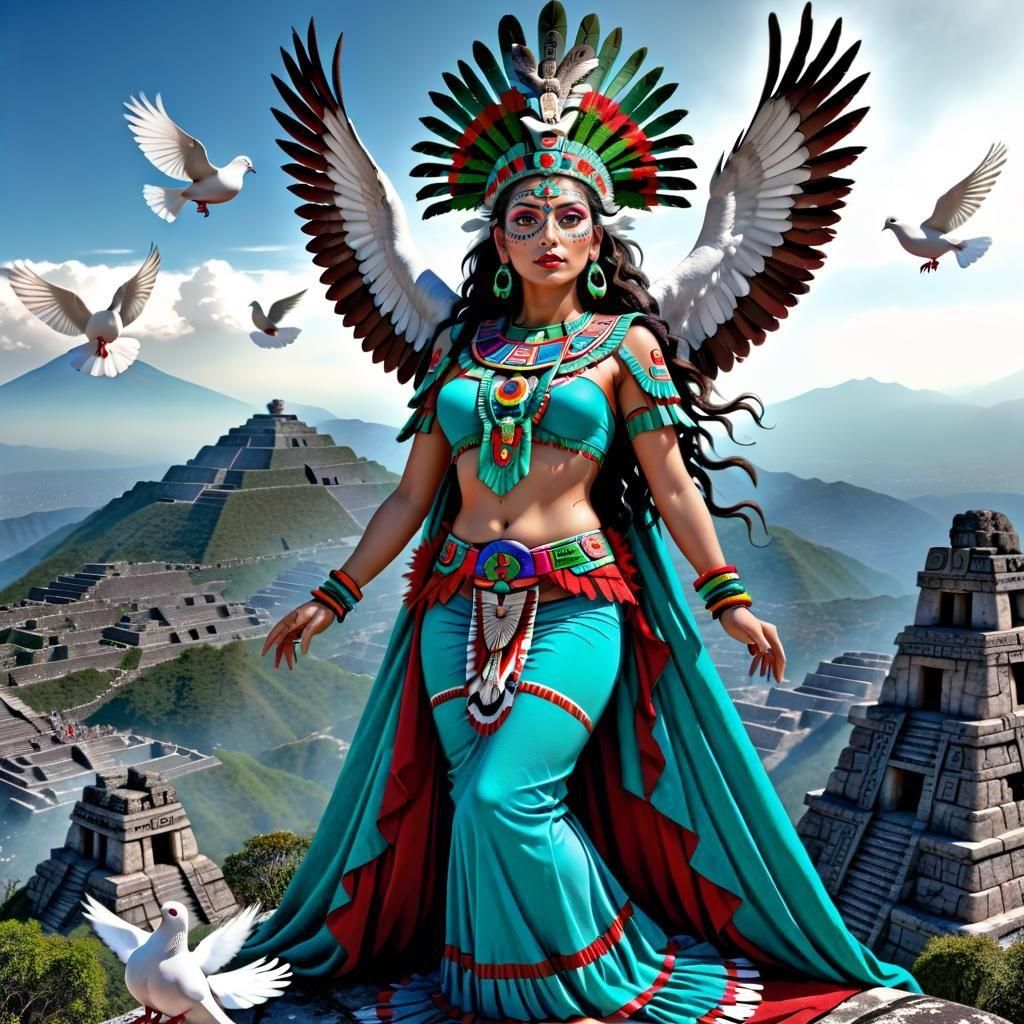 Aztec goddess Xochiquetzal  by @PAH