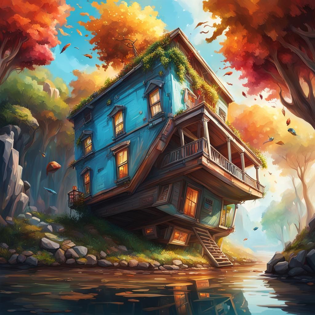 Upside Down House  by @Elven Maiden