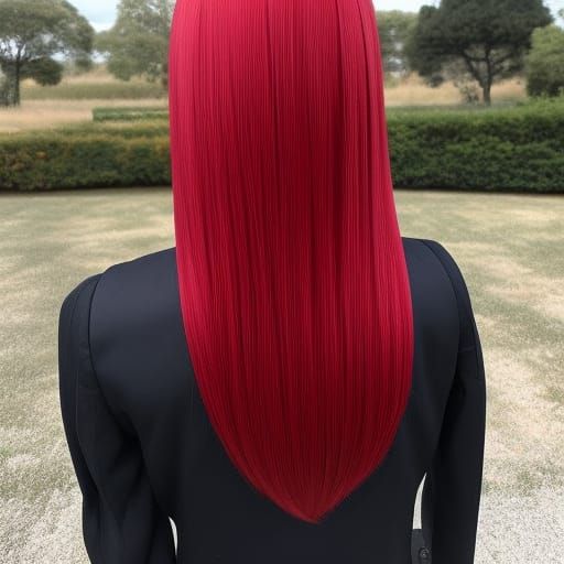 black and red licorice twizzler wig on a bad man AI Generated Artwork