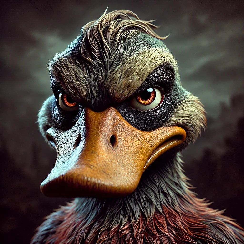 Portrait Of A Menacing-Looking Duck | DALL-E 3 AI image prom...