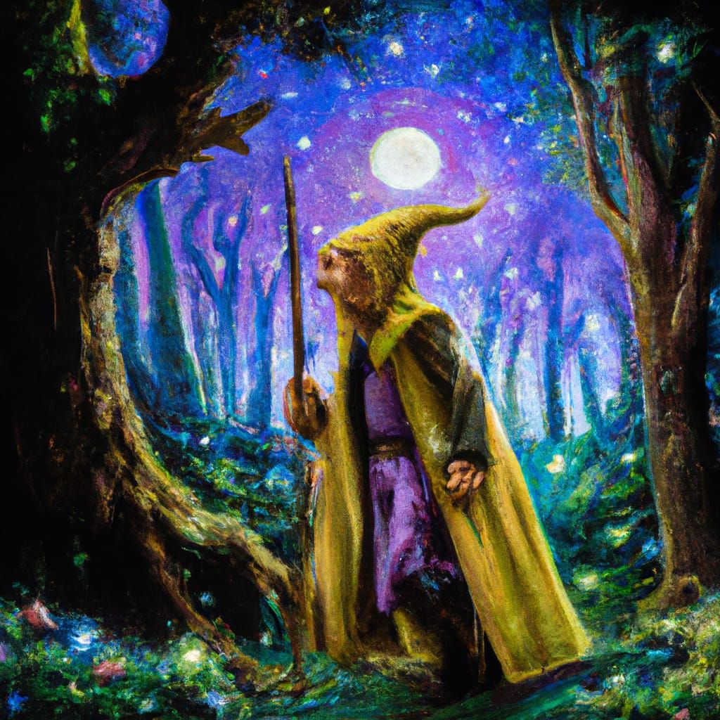 Goblin Mage Exploring Enchanted Woods
