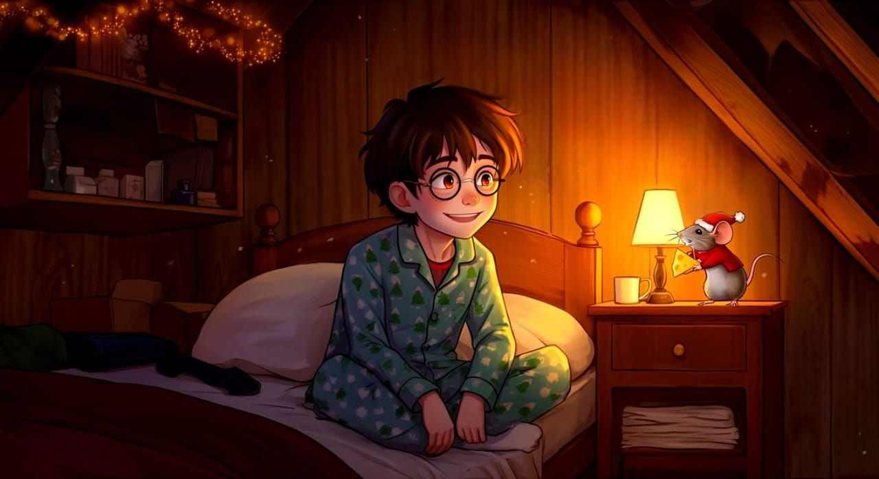 Harry Potter's Christmas under the stairs