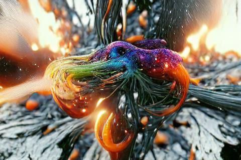 and the world still spining in colorful fire and water