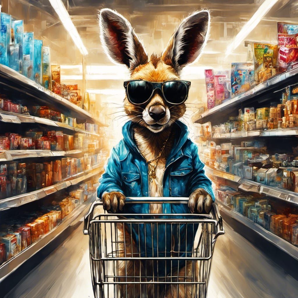 Cool kangaroo on shopping tour  by @Antiparticle