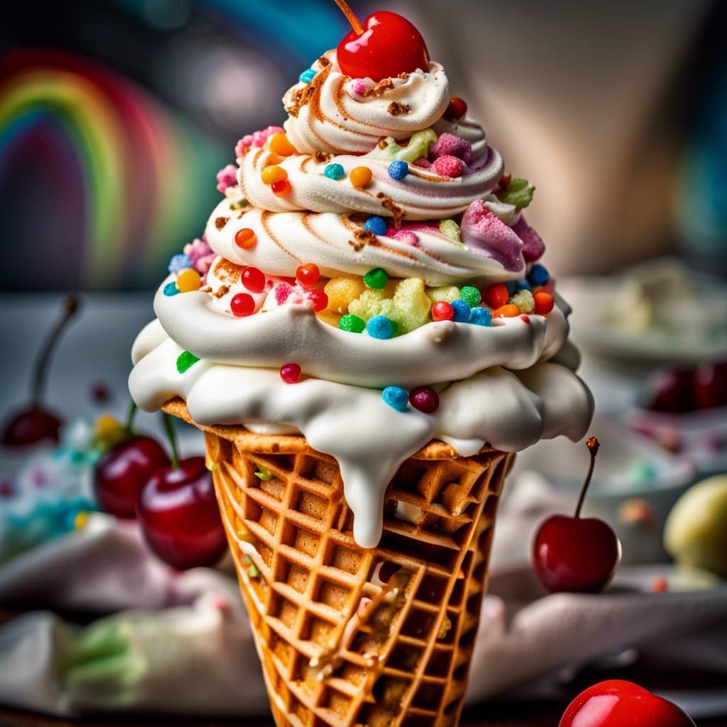 National Ice Cream Cone Day AI Generated Artwork NightCafe Creator   XrvZU8XhSnvn876agzIN  1  V2sfj 