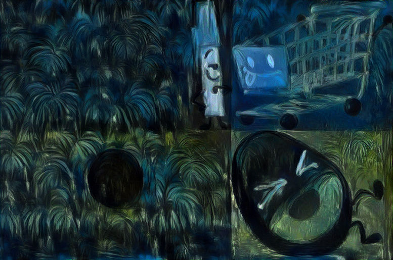 Pen, Shopping Cart, Black Hole, and Avocado (Maori sculptures and Claude Monet)