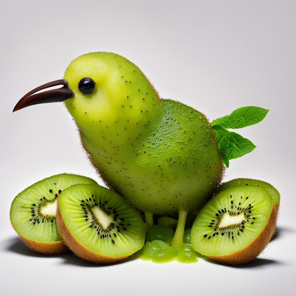 bird made out of kiwi  by @Samantha Karner