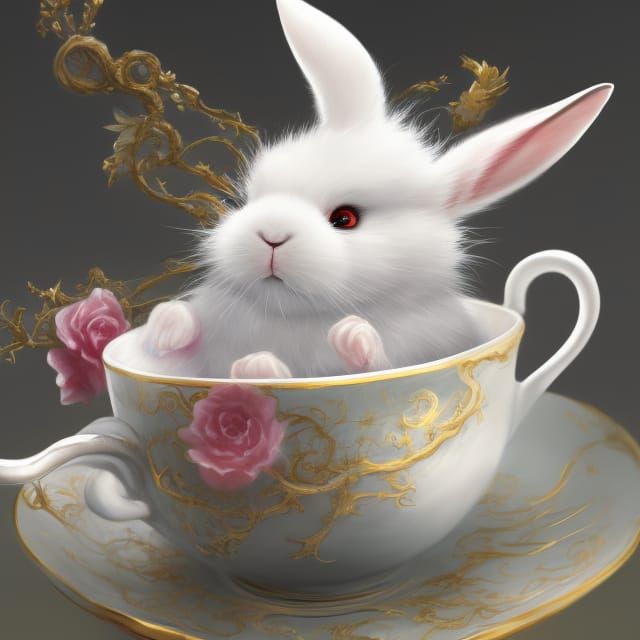 Cute Animals in Teacups AI Generated Artwork NightCafe Creator
