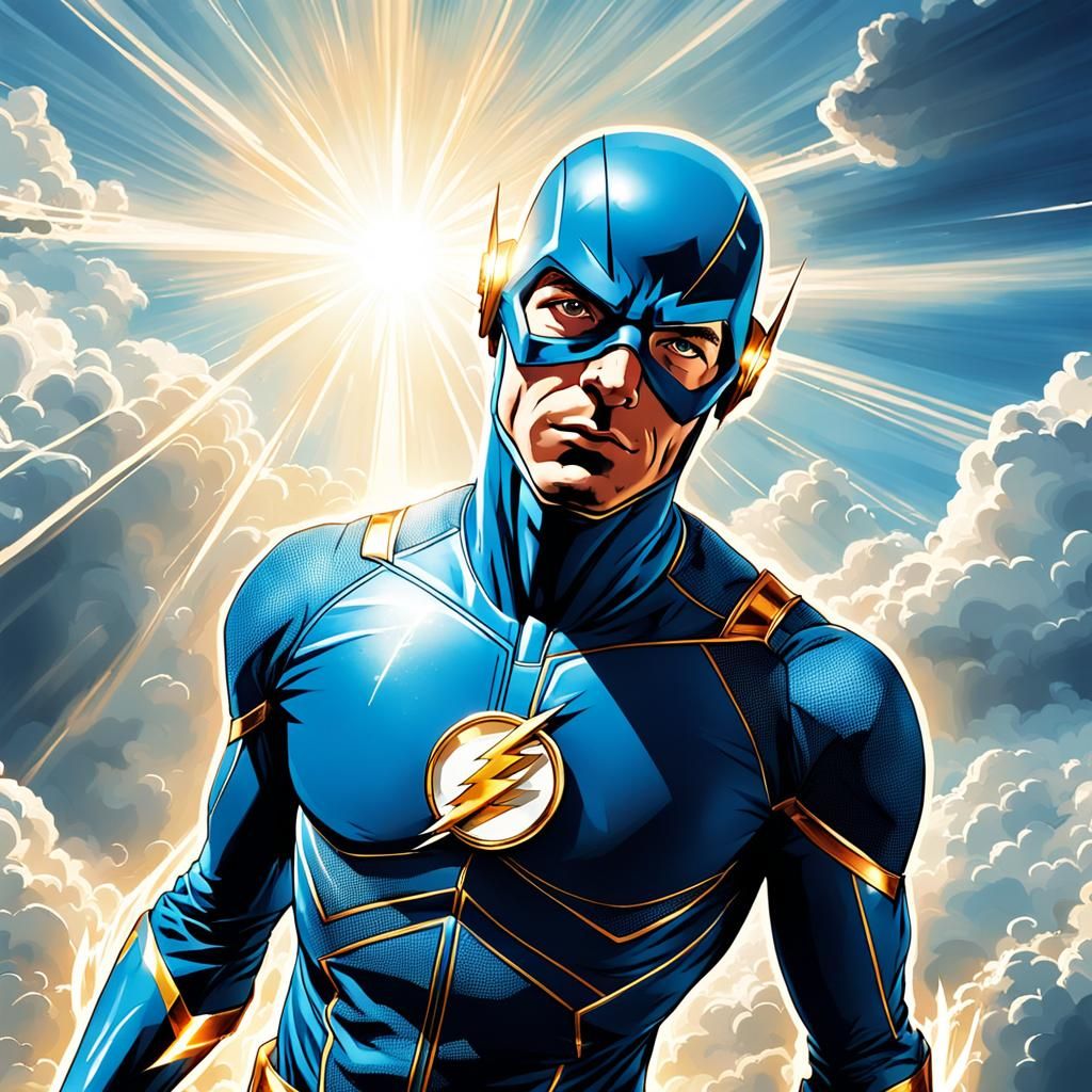DC comics Flash dressed in Blue