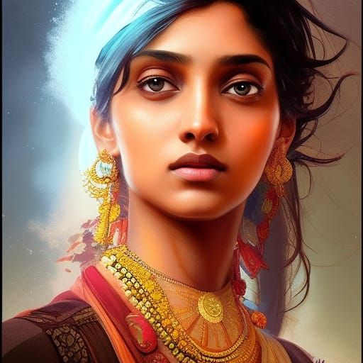 Indian Beauty - AI Generated Artwork - NightCafe Creator