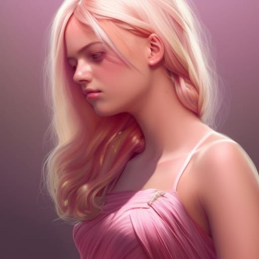 a blonde princess in a pink dress
