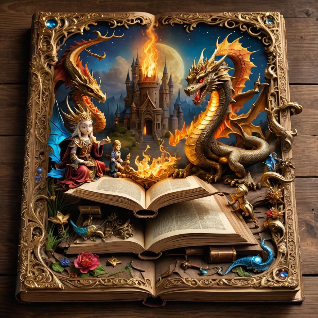 Photorealistic Image, A beautifully illuminated, ancient pap...
