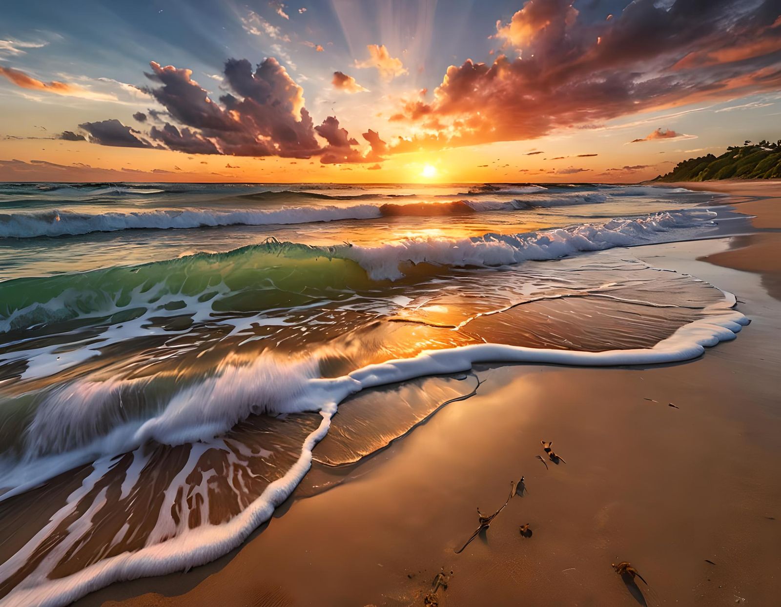 Stunning Sunset Beach Photograph in HDR