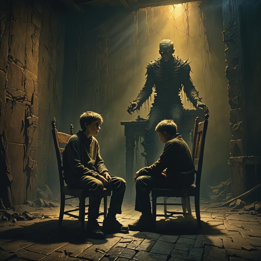 Dark Fantasy Chamber: Boy and Screaming Man