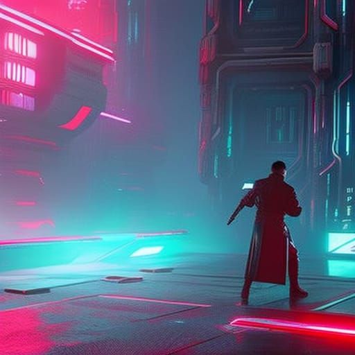 Wizard Cyberpunk 2099 Blade Runner 2049 Neon - Ai Generated Artwork 