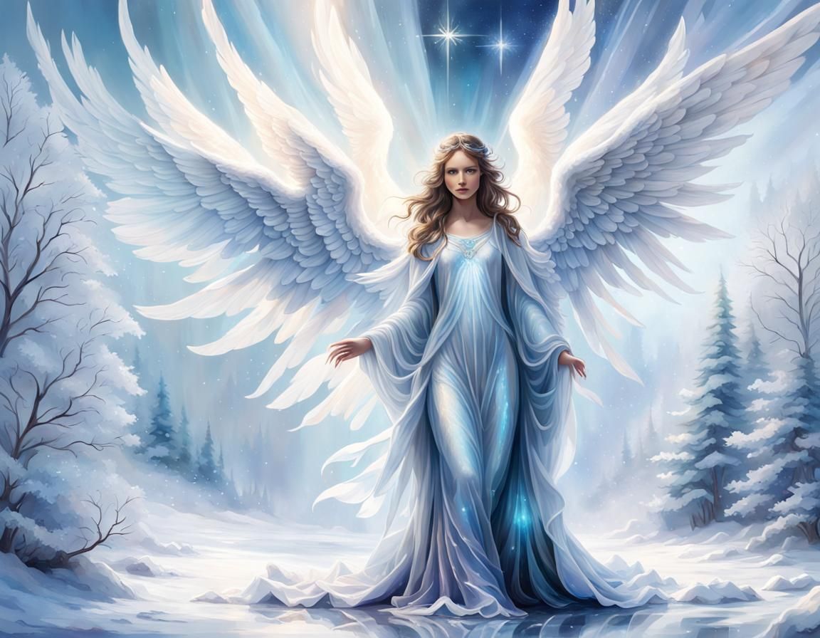 Frost's Ethereal Serenity The Multi-Winged Angel - AI Generated Artwork ...