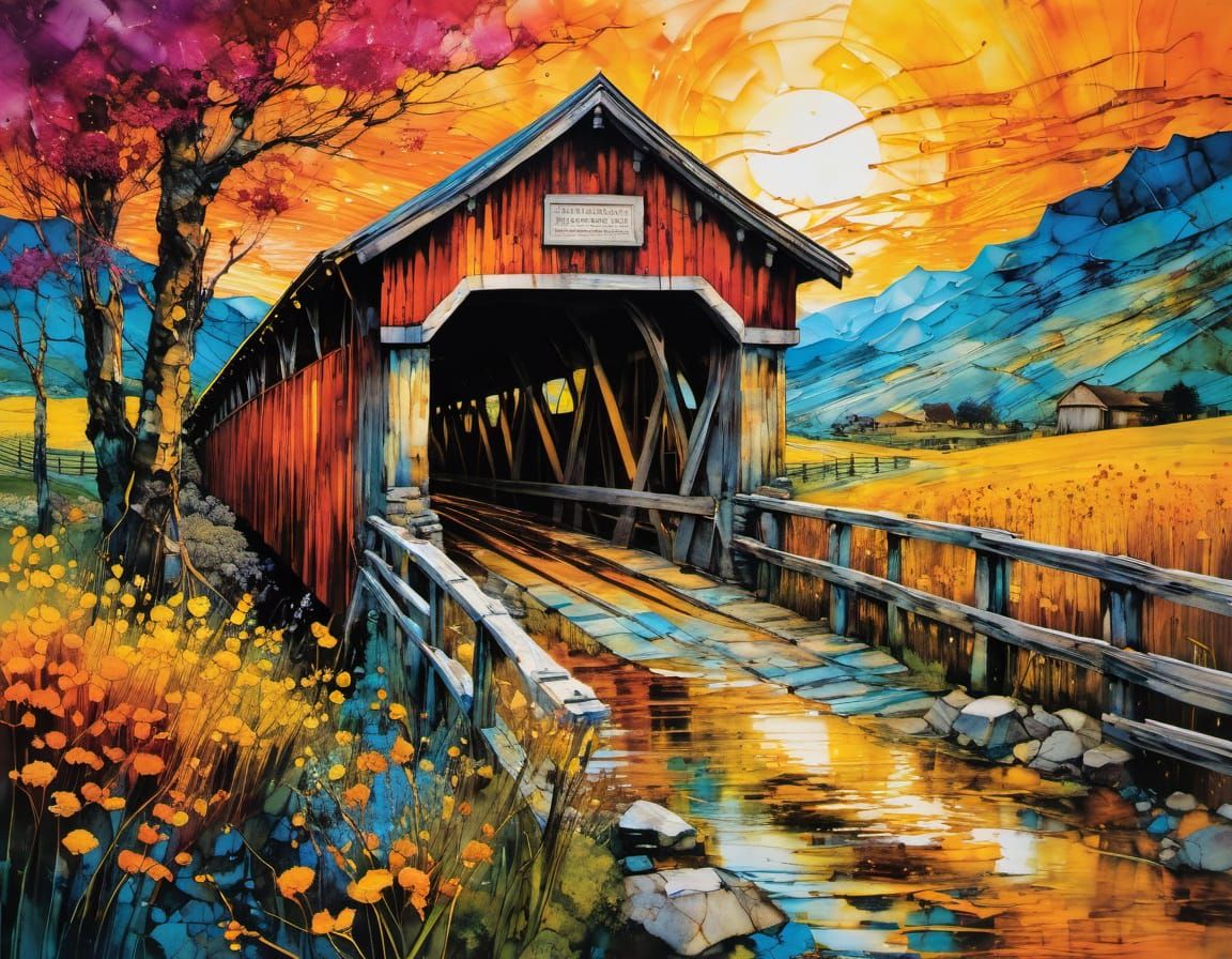 Covered Bridge  by @MoonWolf