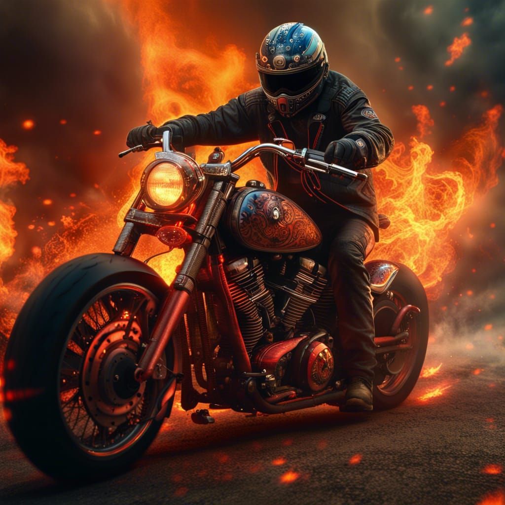 Hells Angle riding motorcycle through Fire!!! Epic cinematic brilliant ...