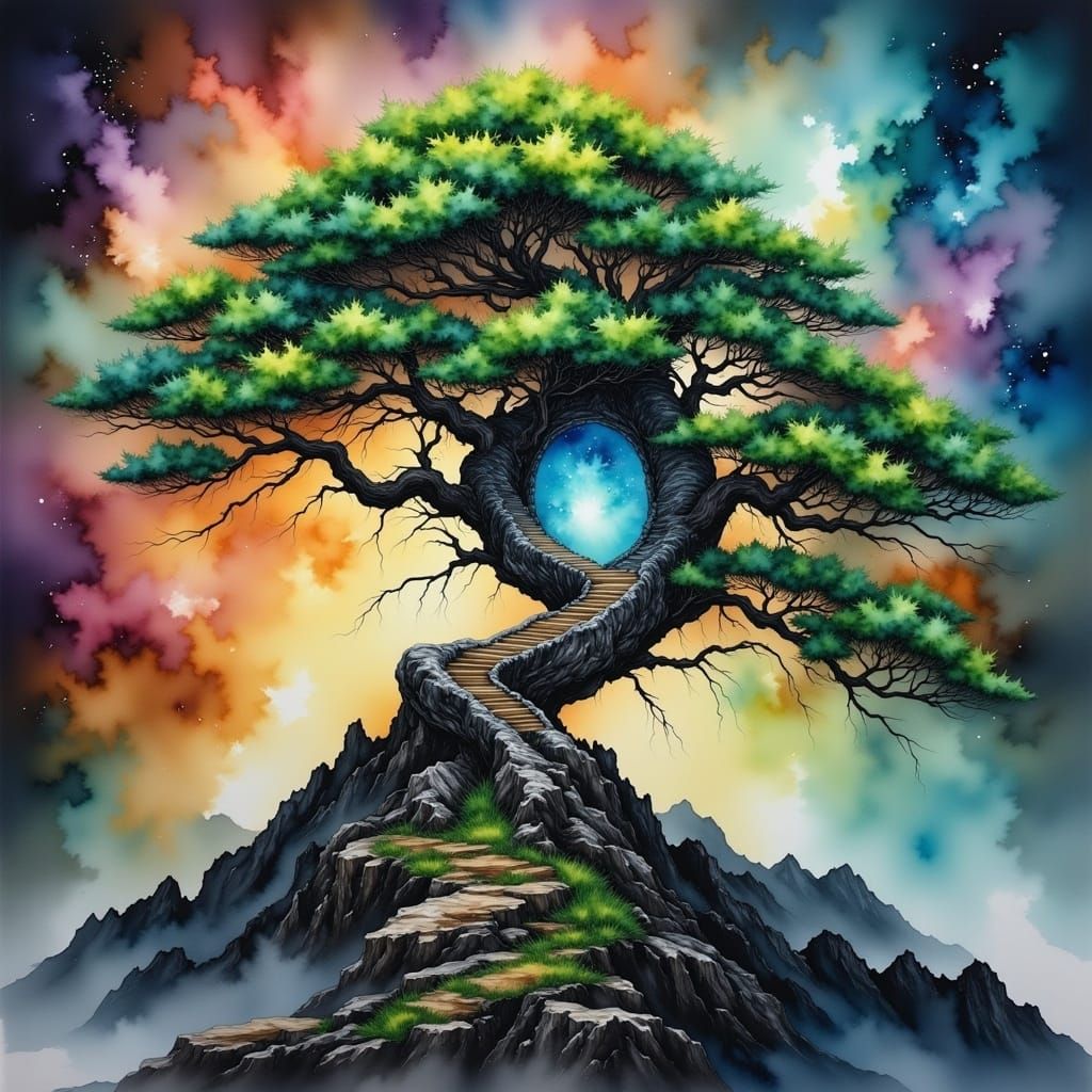 Trunkated Portals.  <lora:Water-ink-colorV2:1.0>