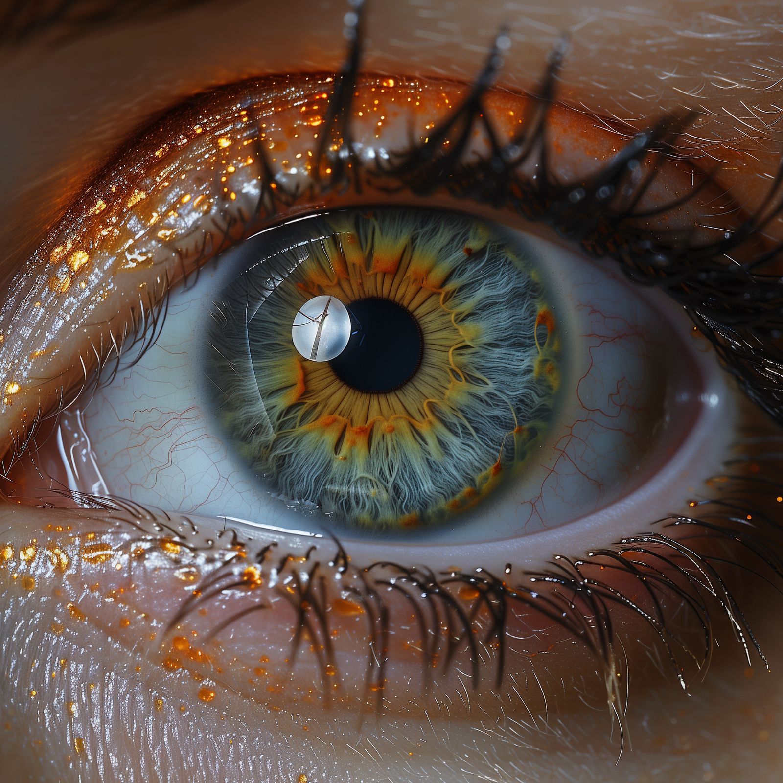 Macro studio photo of woman eye