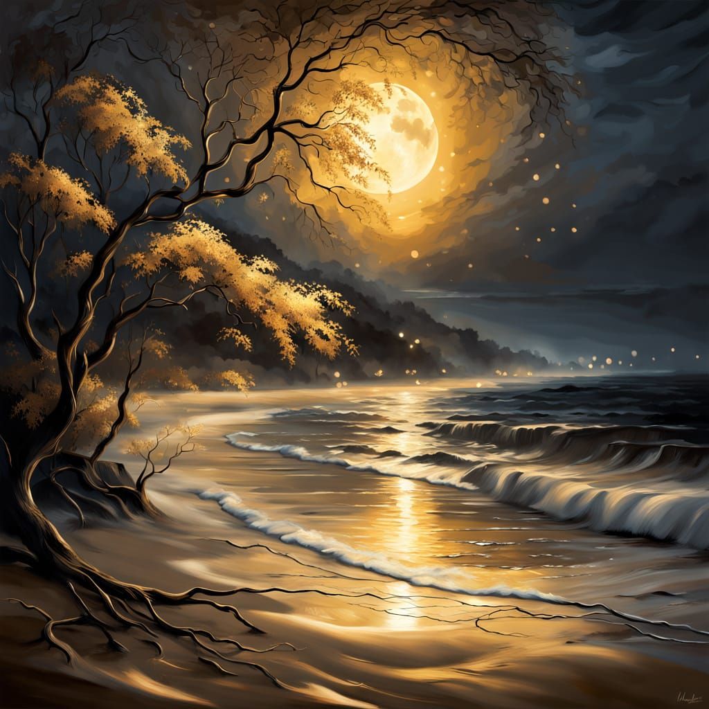 Cette nuit abstraite est un drap coloré tissé du fil de mon silence. Dans les plis de ce drap, le souffle ...  by @Raihan