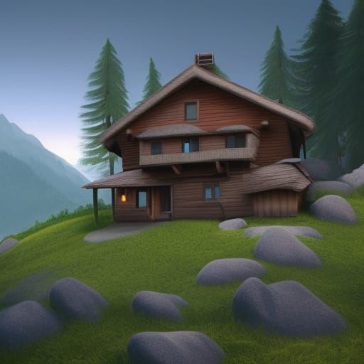 An image of a mountain house