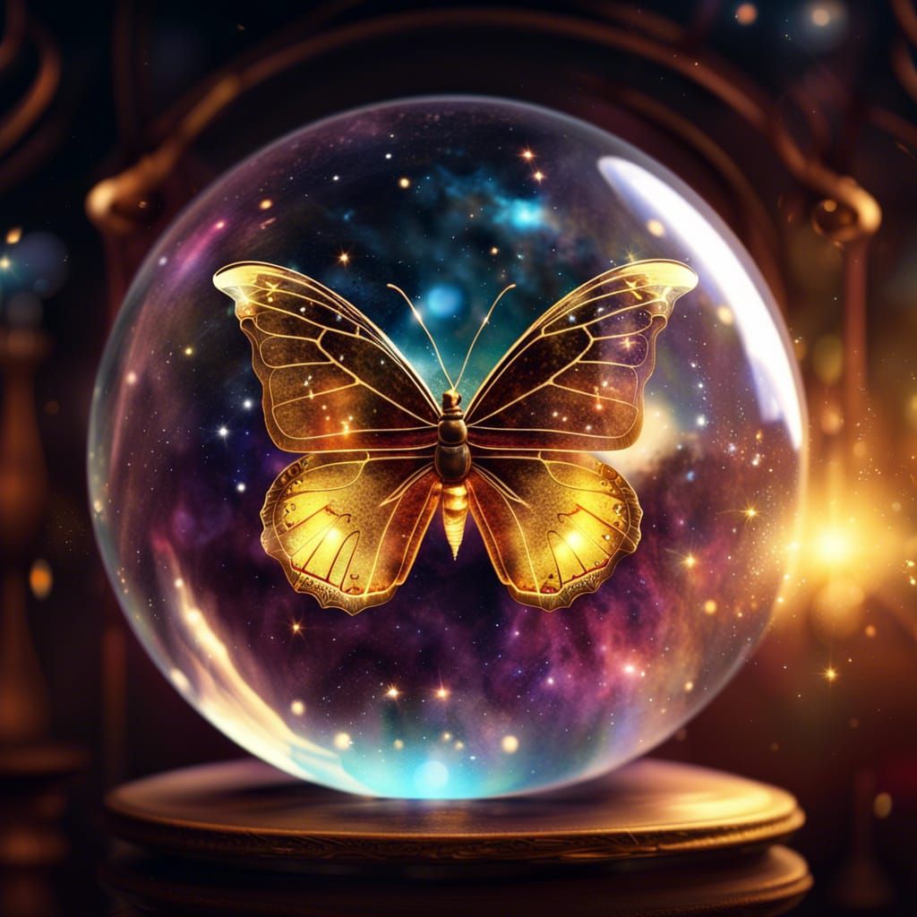 butterfly in a crystal ball