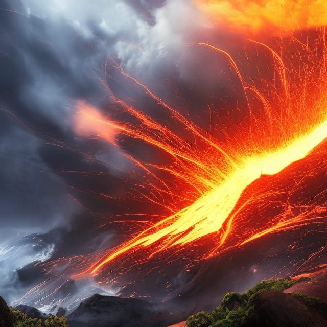 An erupting volcano