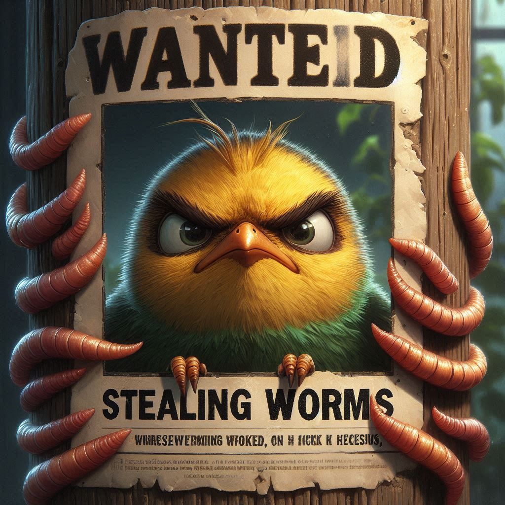 wanted for stealing worms