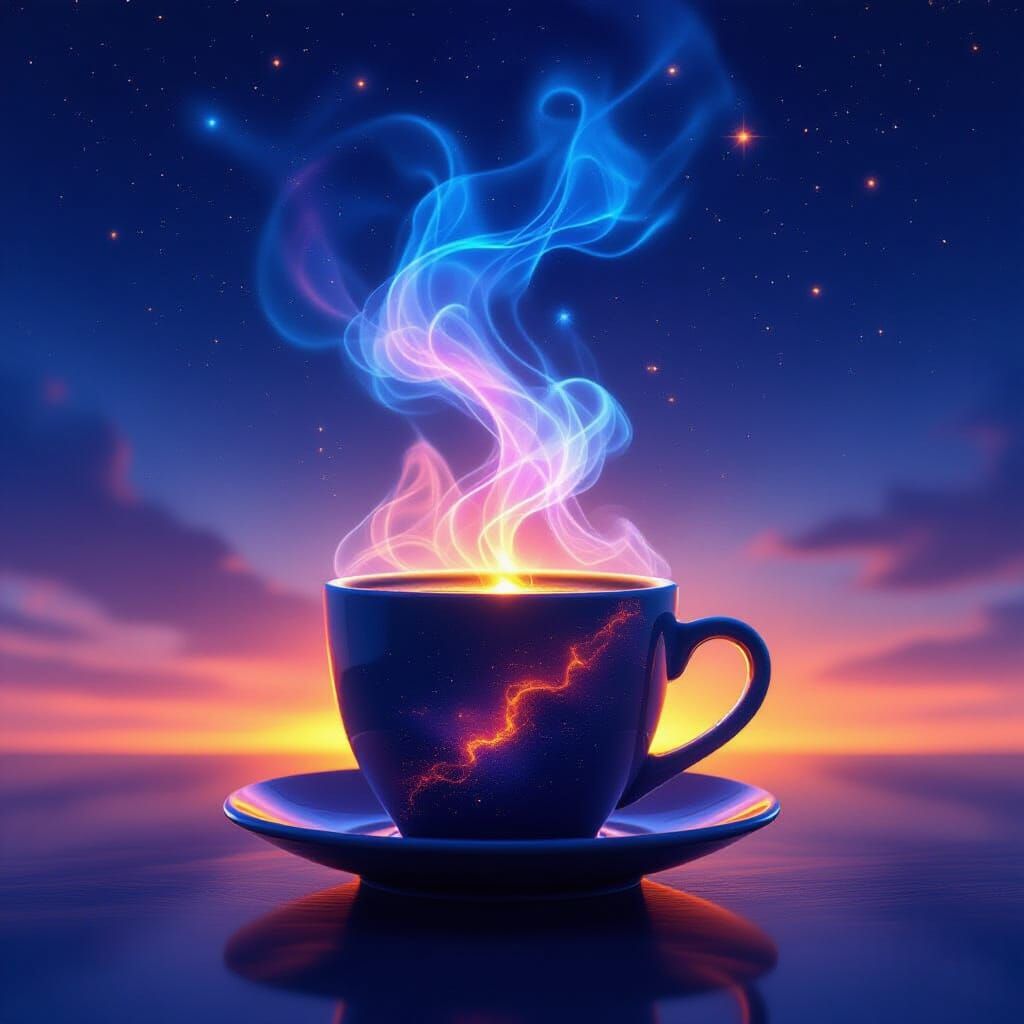 Holy Grail of Night Coffee Double Exposure