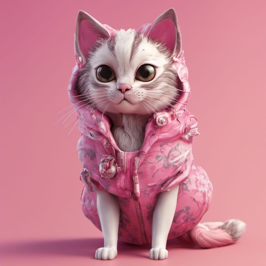 cat in pink - AI Generated Artwork - NightCafe Creator