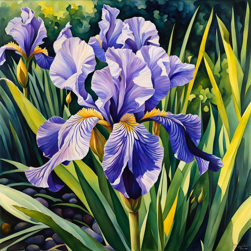 Wild iris in bloom.