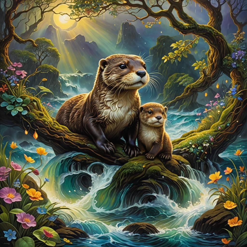 Otters in a Magical world  by @Dmitri