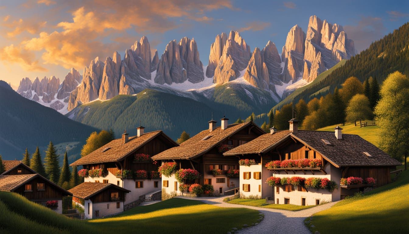 Alpine Village beneath the Brenta Dolomites, Italy  by @JBrosque
