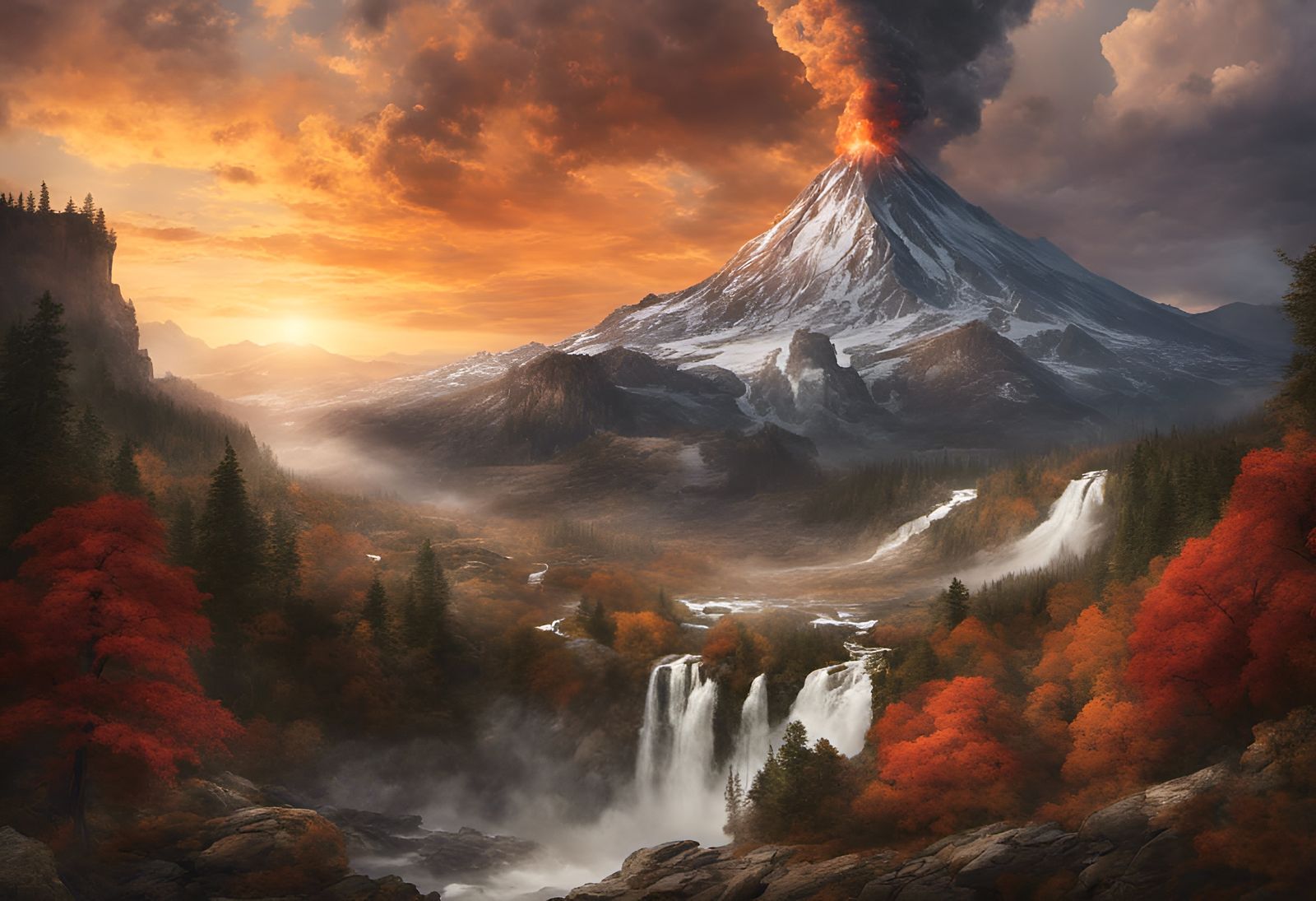 A Volatile Mountain Volcano  by @Tallameia