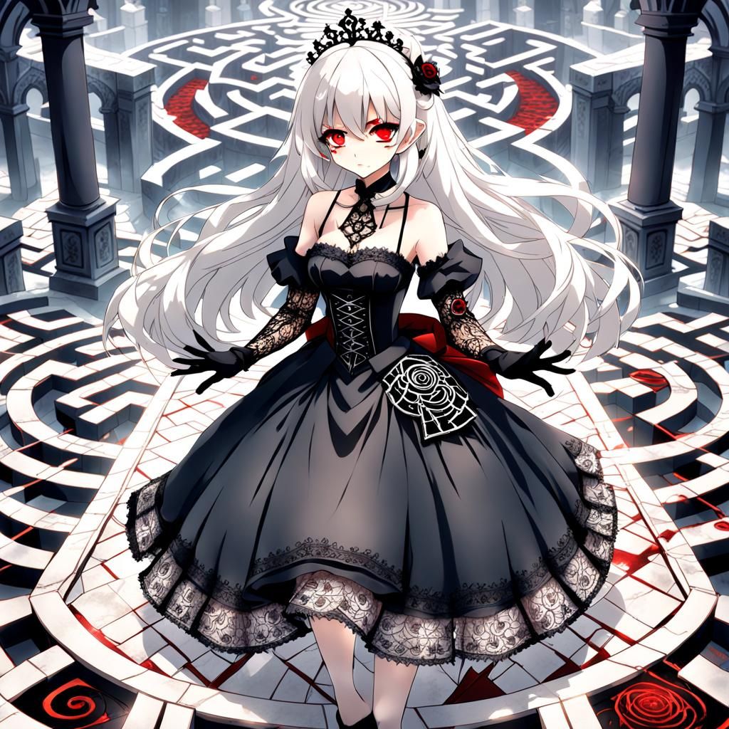 a girl with a elegant dress in a labyrinth - AI Generated Artwork ...