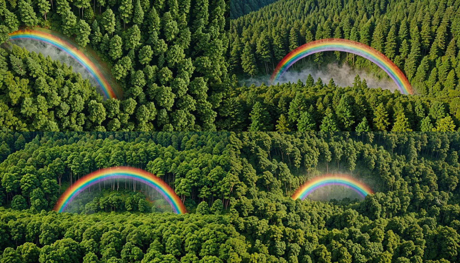 a triple rainbow over a lush green forest - AI Generated Artwork ...