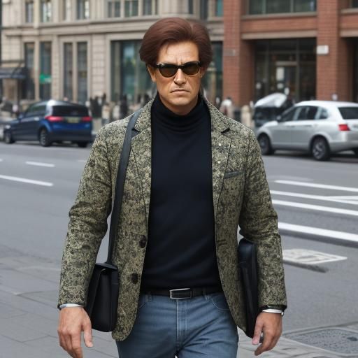 Undercover agent trying to look average.