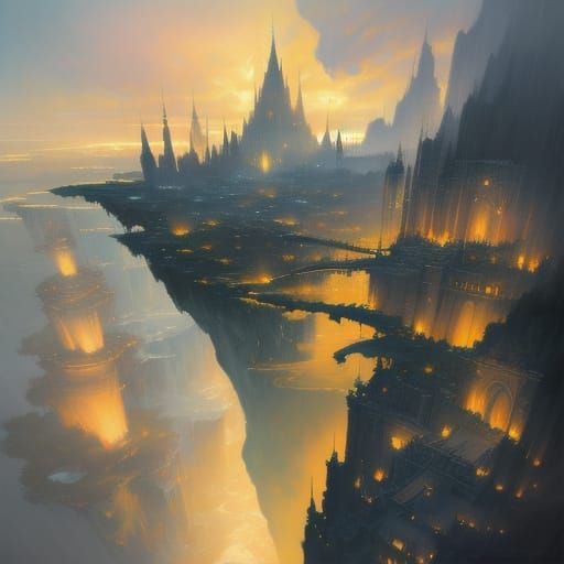 Upside-Down City: A Surreal Conceptual Art Piece