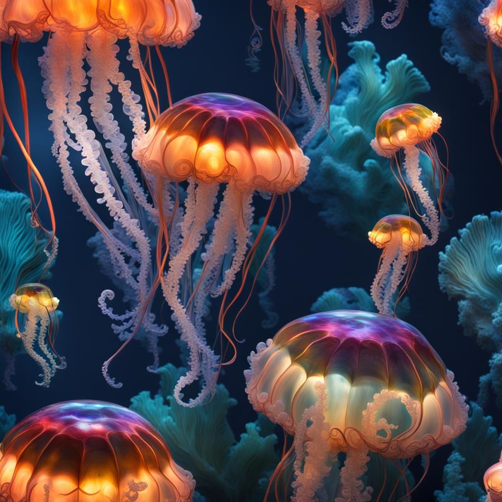 Colorful Jellyfish - AI Generated Artwork - NightCafe Creator