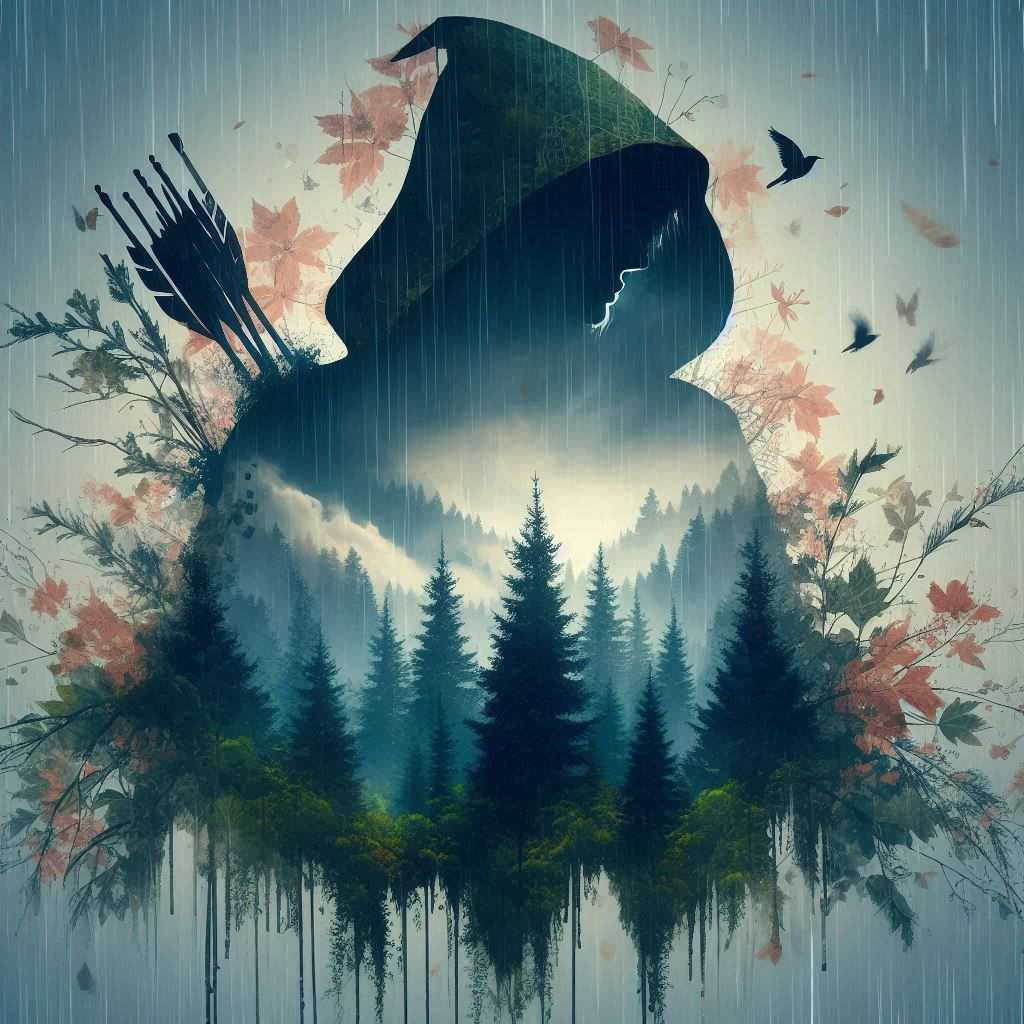 double exposure beautiful fantasy DALL-E 3 portrait landscap...