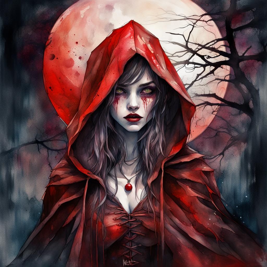 Red Riding Hood Reimagined As A Bloodmoon Vampire, Dark Fairytale ...