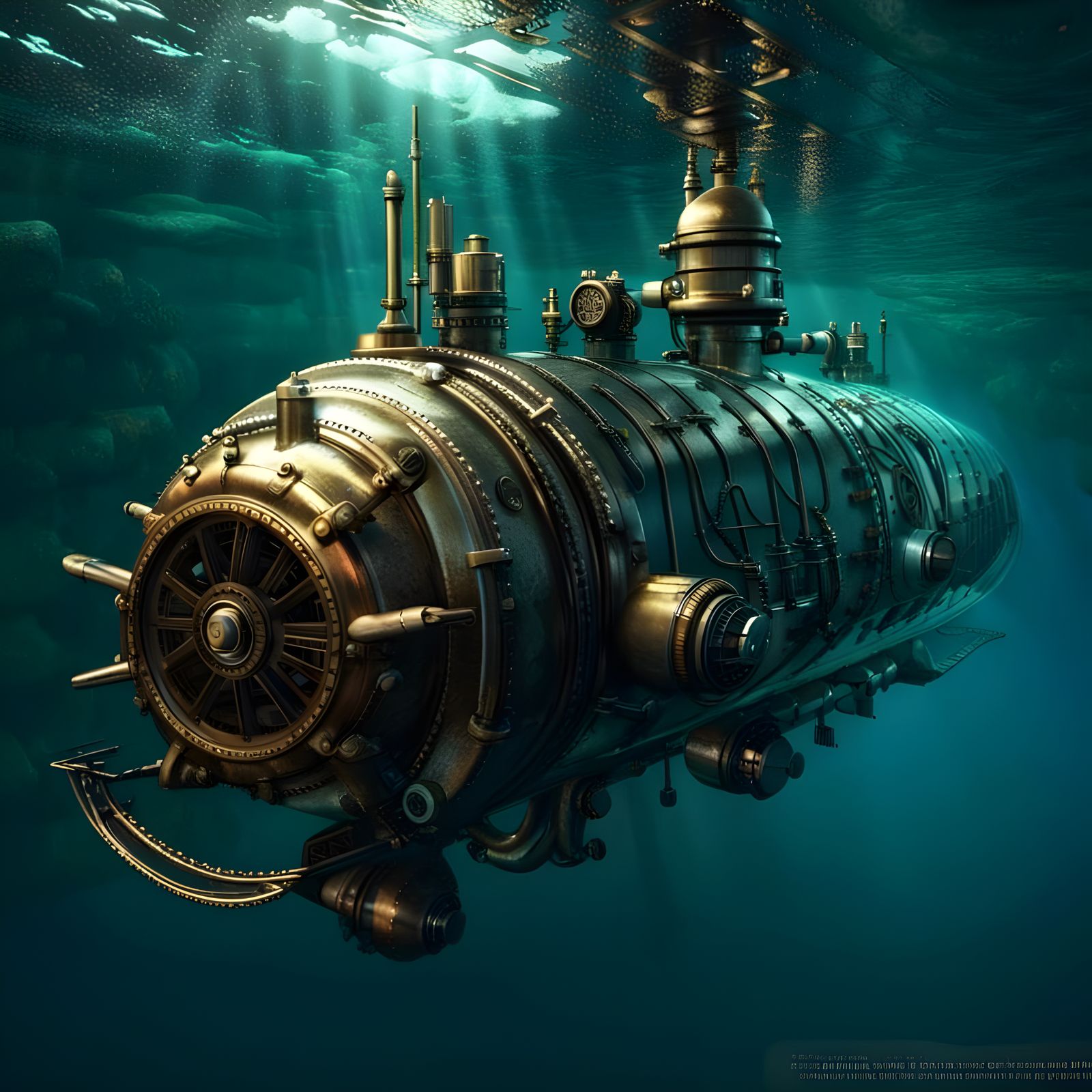 Steampunk Victorian Era Submarine  by @Creative Digital Artist