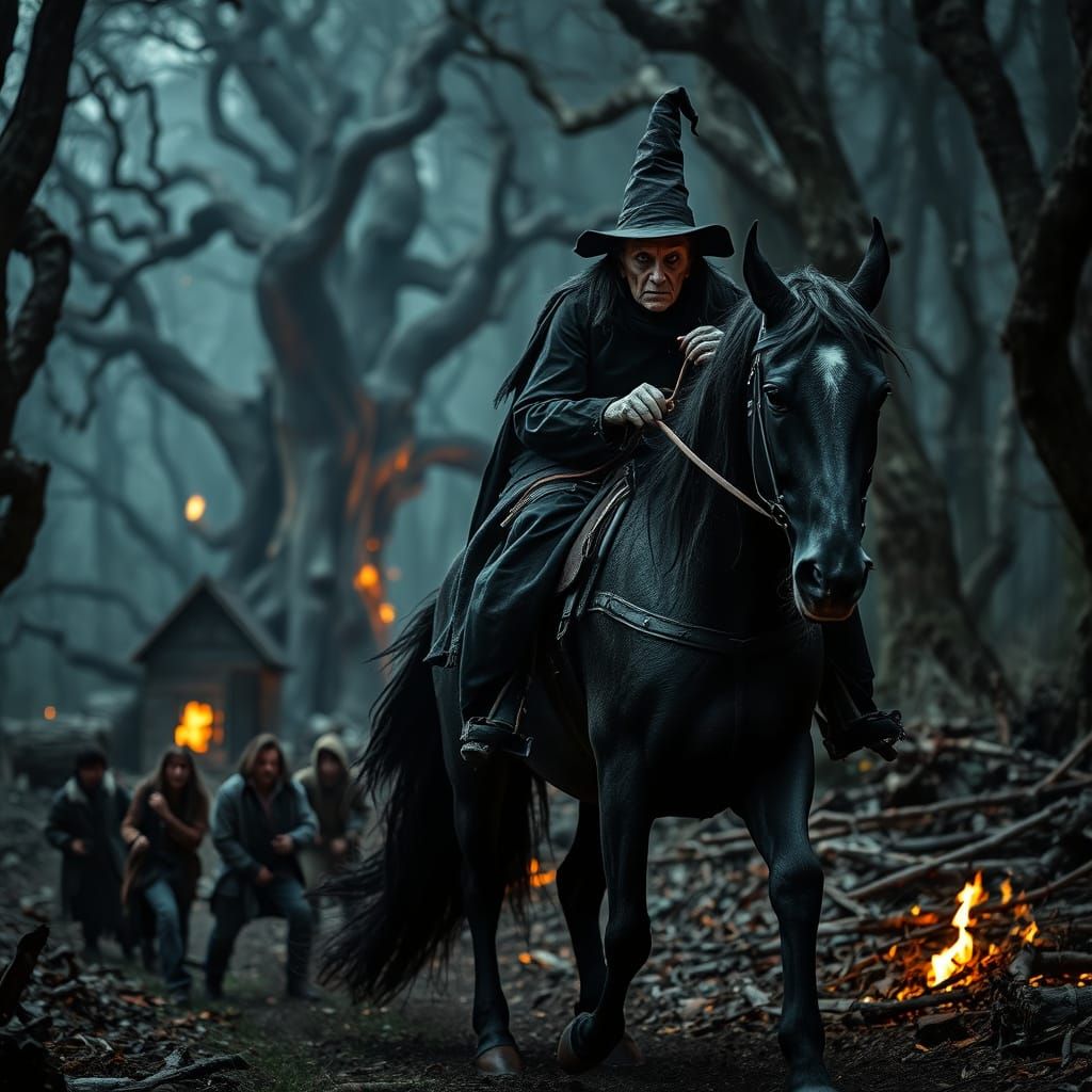 Dark Witch Rides Through Twisted Forest, Villagers Flee in F...